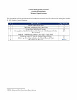 Page 1: Connecticut Quality Council Quality Benchmarks Measure